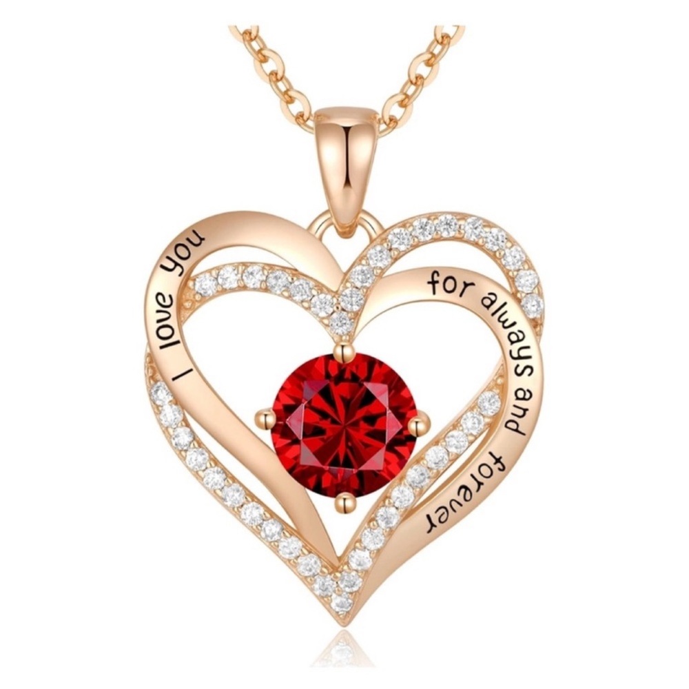 Ruby heart necklace NWT